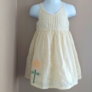 Little Bitty yellow eyelet sunflower applique dress - size 2T